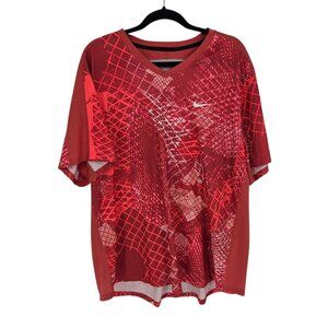 Nike mens XXL red orange Court Dry Victory Tennis novelty tee performance shirt